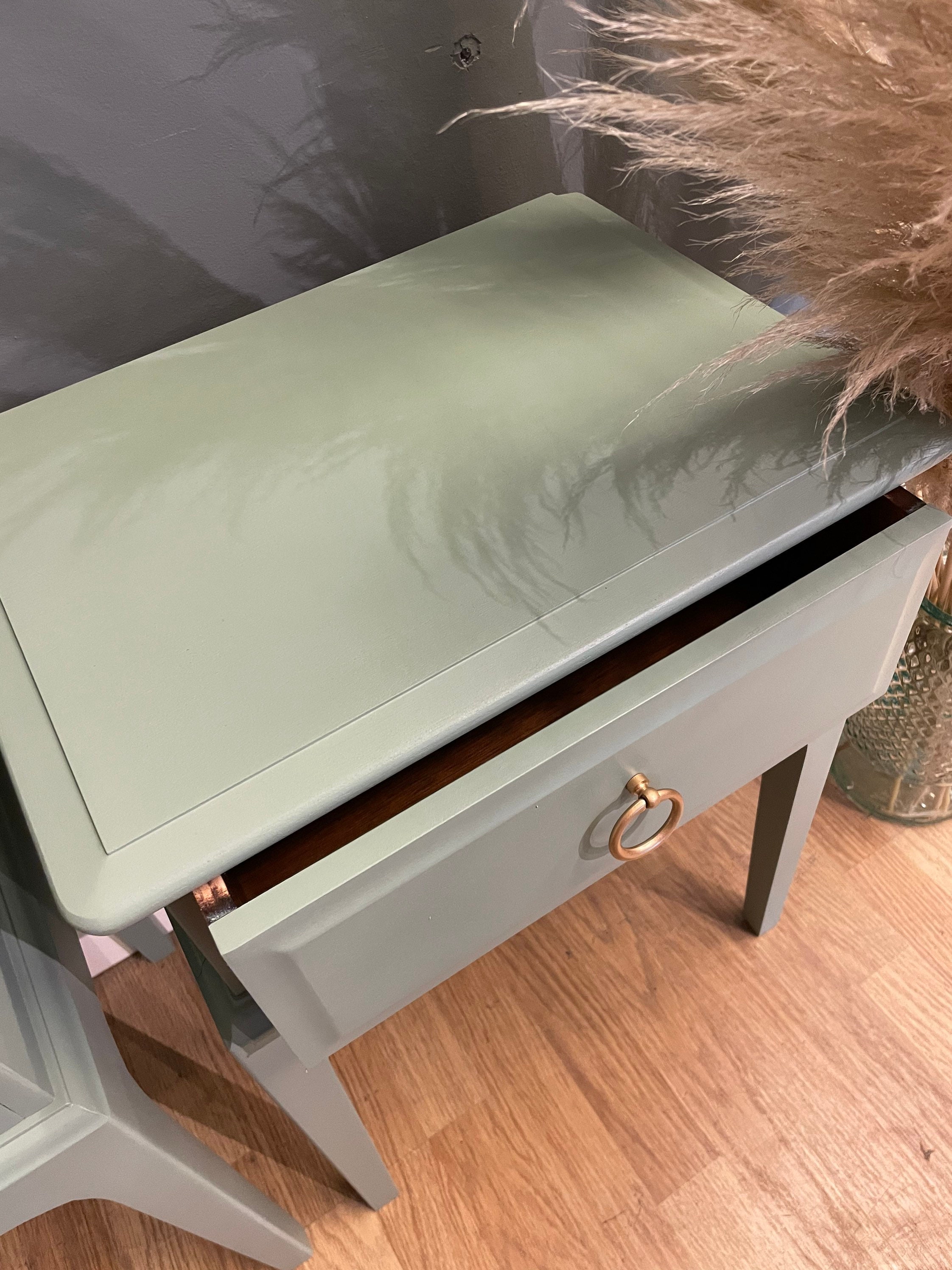 PRO PAINTED Stag Bedside Tables in Sandersons Gardinia Green Etsy UK
