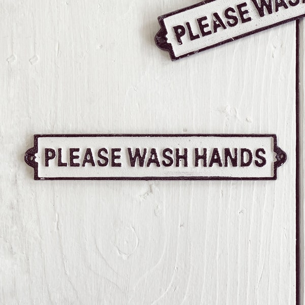 Wash Your Hands, Bathroom Wall Art, Housewarming Gift, Metal Sign, Bathroom Decor