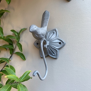 Bird Wall Hook, Home Decor, For The Home, Towel Holder, Gray Home Decor, Key Hook