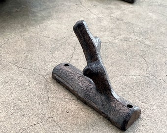 Cast Iron Tree Branch Hook, Coat Hook, Key Hook, Bathroom Hook, Small Hook, Wall Hook