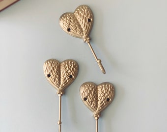 Metal Wall Hooks, Home Decor, For The Home, Heart Hook, Wall Hooks for Keys, Lavender Room, Sold Individually