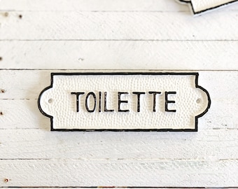 Large Toilette Door Sign, French Bathroom Door Sign, Door Plaque, Vintage Style, Railway Style, Retro Style