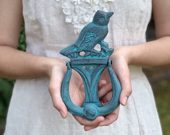 Iron Bird Door Knocker, Front Door Decor, Home Decor, For The Home, Garden Decor Distressed Finish