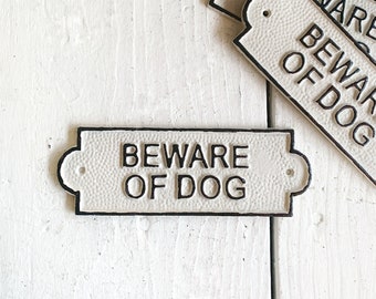 Beware of Dog Sign, Dog Lover, Metal Dog Sign, Gate Decor, Garden Decor, Iron Wall Art