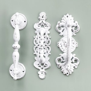 Door Knobs and Pulls Large Door Handle Shabby Chic White Decor