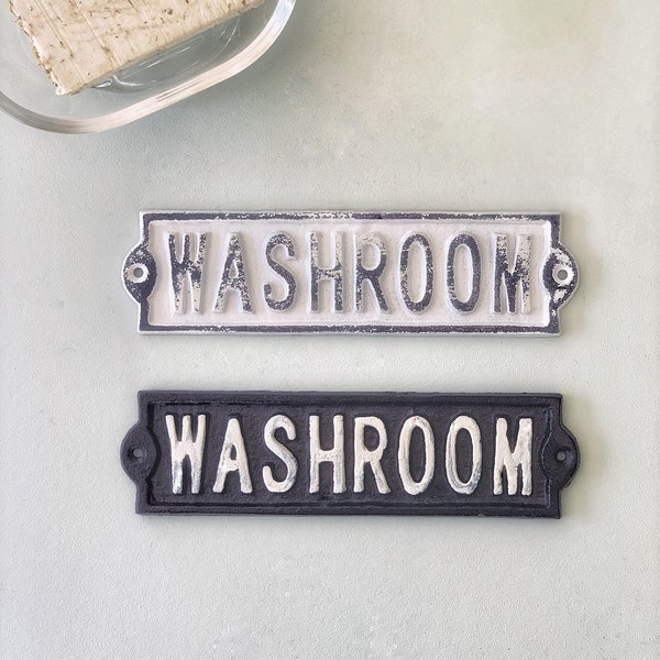 Waschraum Schild, Französisches Badezimmer Türschild, Türplakette, Vintage-Stil, Eisenbahn-Stil, Retro-Stil