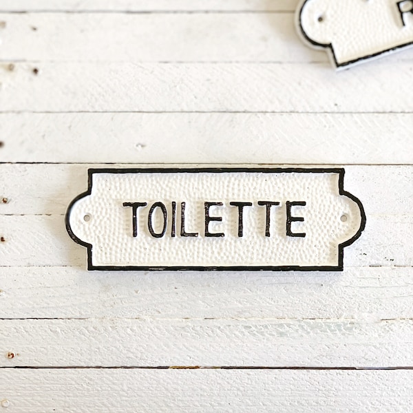 Large Toilette Door Sign, French Bathroom Door Sign, Door Plaque, Vintage Style, Railway Style, Retro Style