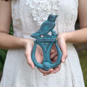 Iron Bird Door Knocker, Front Door Decor, Home Decor, For The Home, Garden Decor Distressed Finish