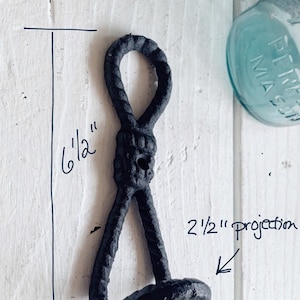 Rope Hook Hanger, Iron Hook for Wall, Wall Decor, Lasso Towel Hook, Nautical Decor, Beach House Decor, Barn Hooks