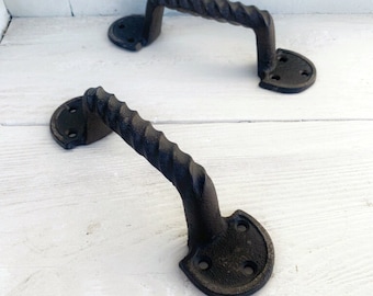7" Iron Drawer Handle, Twisted Metal, Home Decor, Cabinet Supplies
