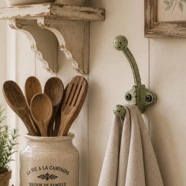 Rustic Cast Iron Wall Hook | Farmhouse Coat Hook | Entryway Wall Hook | Mudroom Hook | Garden Shed Decor | Towel Hook | Rustic Home Decor