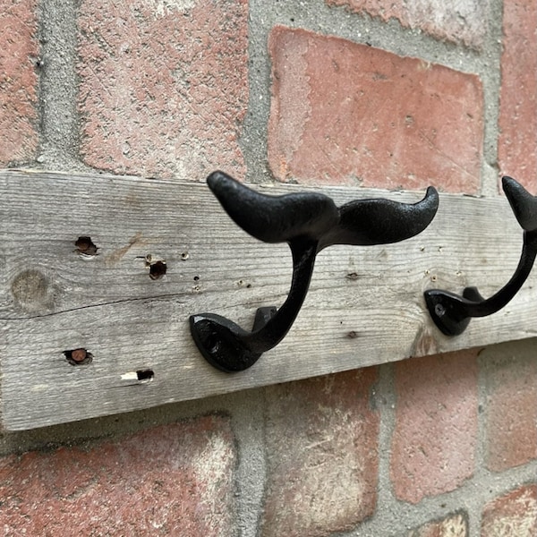 Iron Hook for Wall, Whale Wall Hooks, Large Hook, Whale Decor, Nautical Decor, Individually Sold