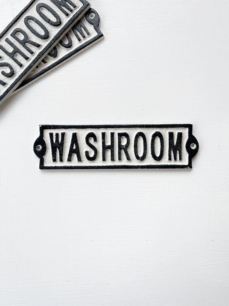 Washroom Sign French Bathroom Door Sign Door Plaque Vintage Etsy