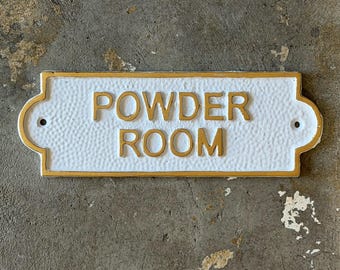 Powder Room Door Sign, French Bathroom Door Sign, Door Plaque, Vintage Style, Railway Style, Retro Style