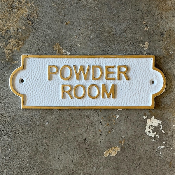 Powder Room Door Sign, French Bathroom Door Sign, Door Plaque, Vintage Style, Railway Style, Retro Style