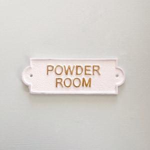 Powder Room Door Sign, French Bathroom Door Sign, Door Plaque, Vintage Style, Railway Style, Retro Style Powder Room