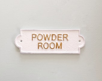 Powder Room Door Sign, French Bathroom Door Sign, Door Plaque, Vintage Style, Railway Style, Retro Style