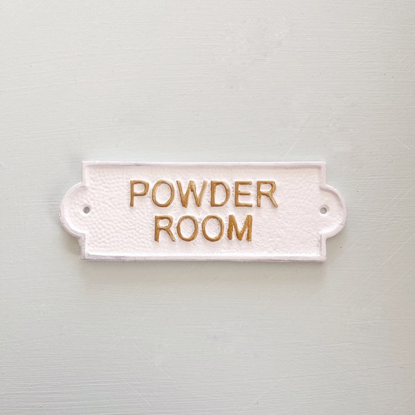 Powder Room Door Sign, French Bathroom Door Sign, Door Plaque, Vintage Style, Railway Style, Retro Style