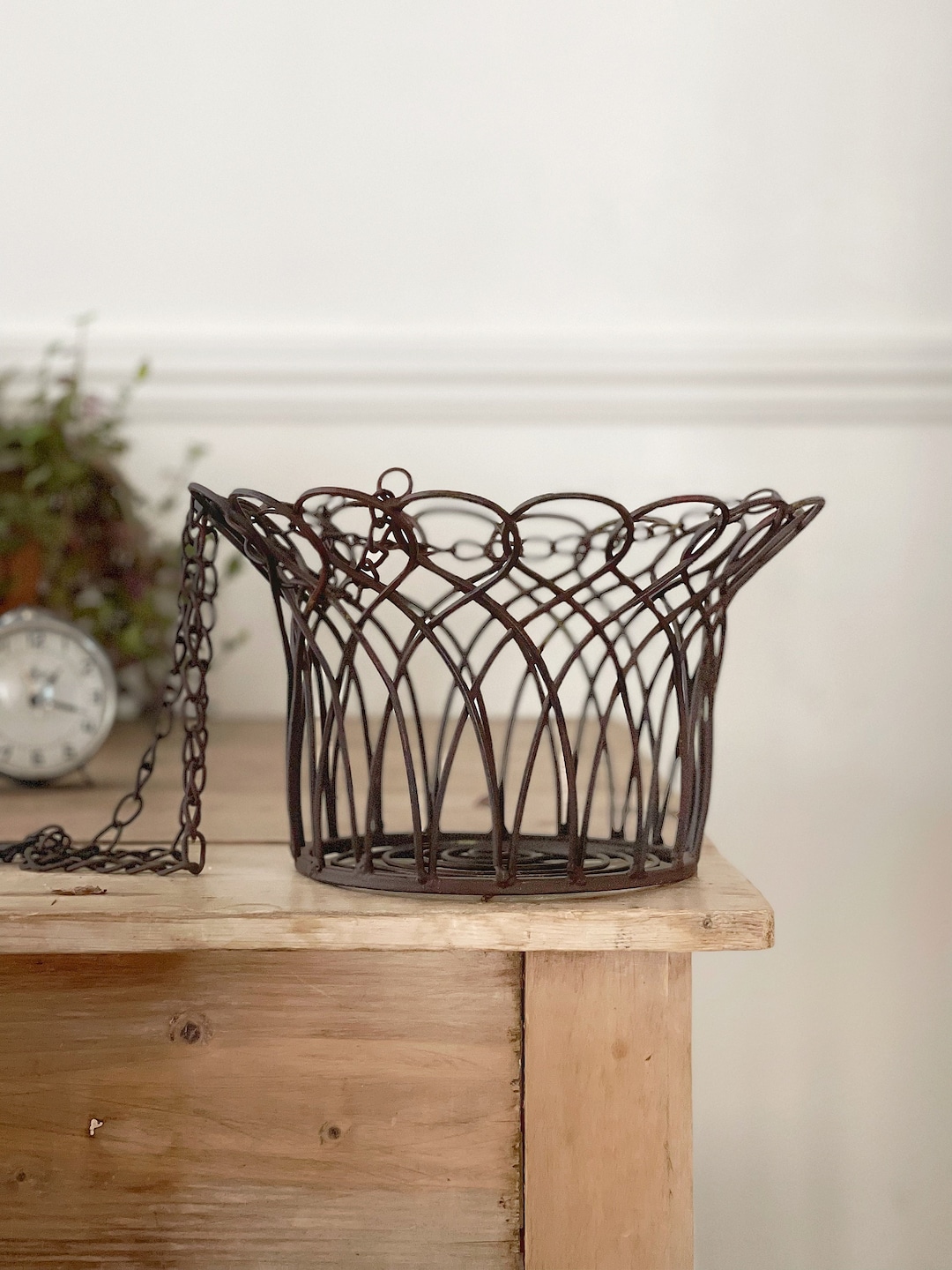 Metal Hanging Baskets Set of 2 Hanging Planter Garden Decor Etsy