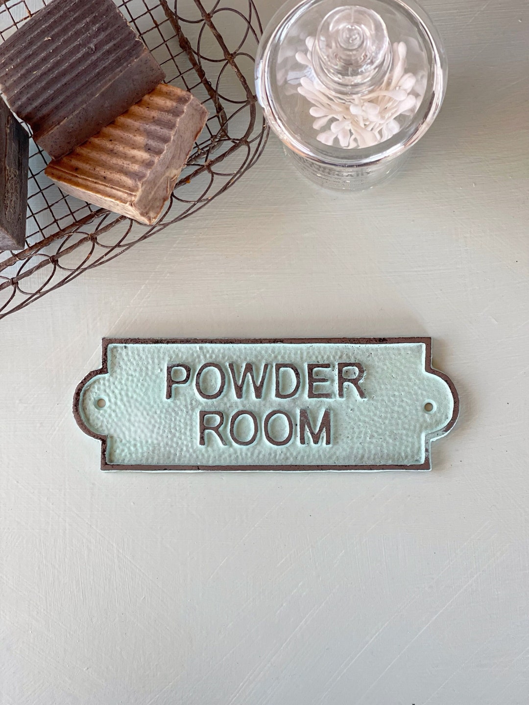 Bathroom Decor Powder Room Door Sign French Bathroom Door Sign Door