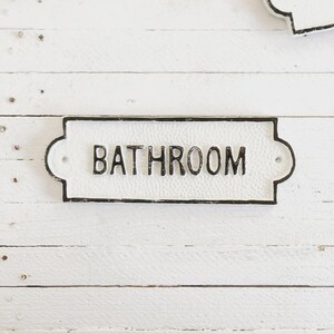 Letrero grande para puerta de baño, estilo francés, placa para puerta, estilo vintage, estilo ferroviario, estilo retro Bathroom