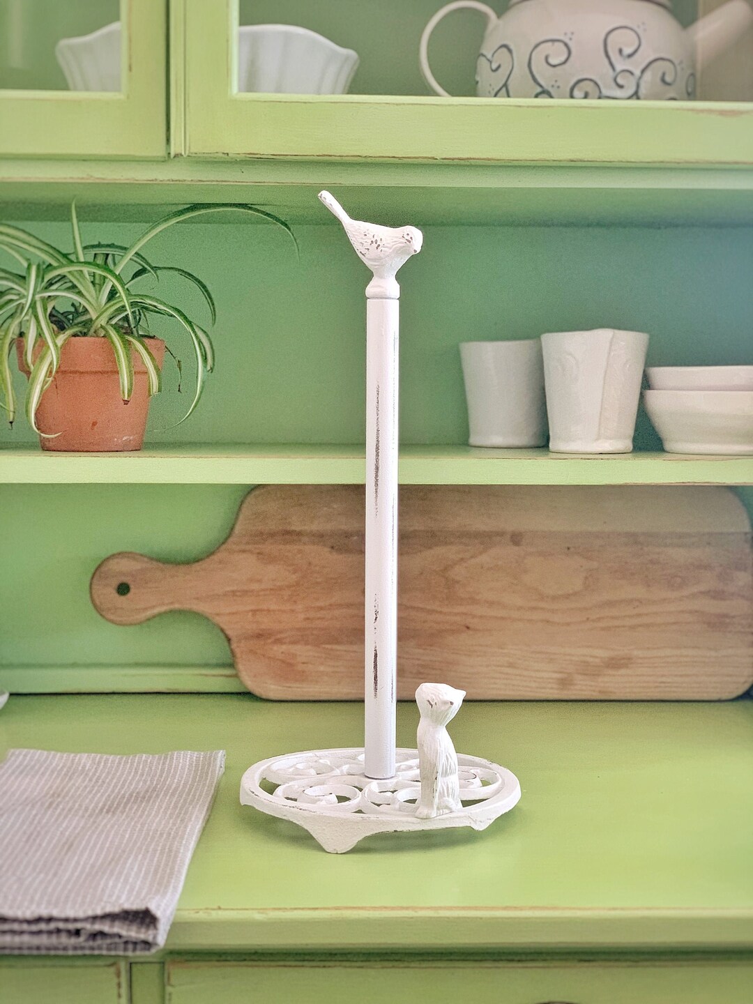 Metal Paper Towel Holder Bird Home Decor Bird Lover Cat Lover, Kitchen Bird Deco Home Decor for