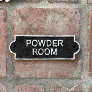 Powder Room Door Sign, French Bathroom Door Sign, Door Plaque, Vintage Style, Railway Style, Retro Style