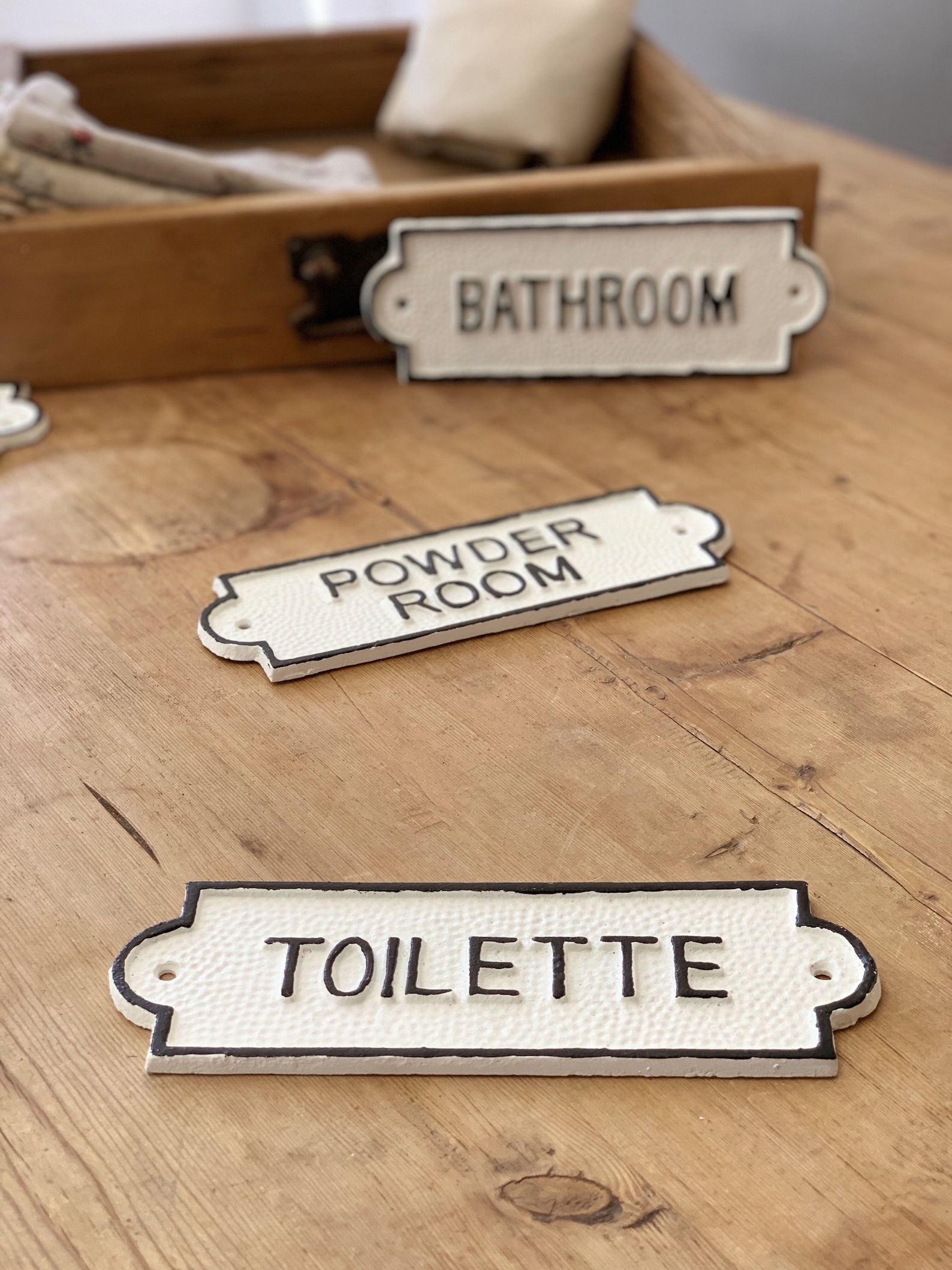 Washroom Sign French Bathroom Door Sign Door Plaque Vintage Etsy