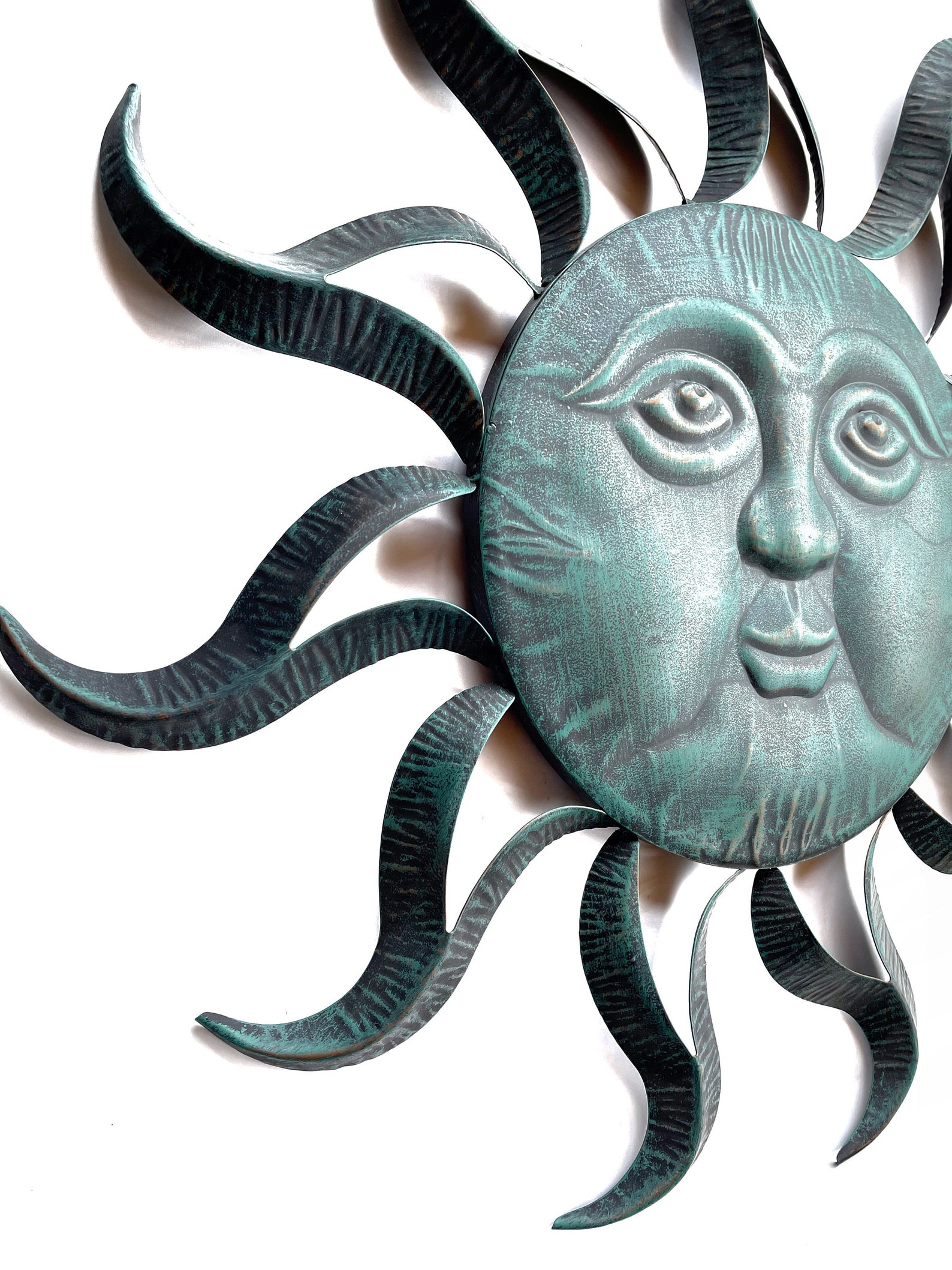 Metal Sun Wall Decor Metal Sun Face Garden Decor Outdoor Etsy