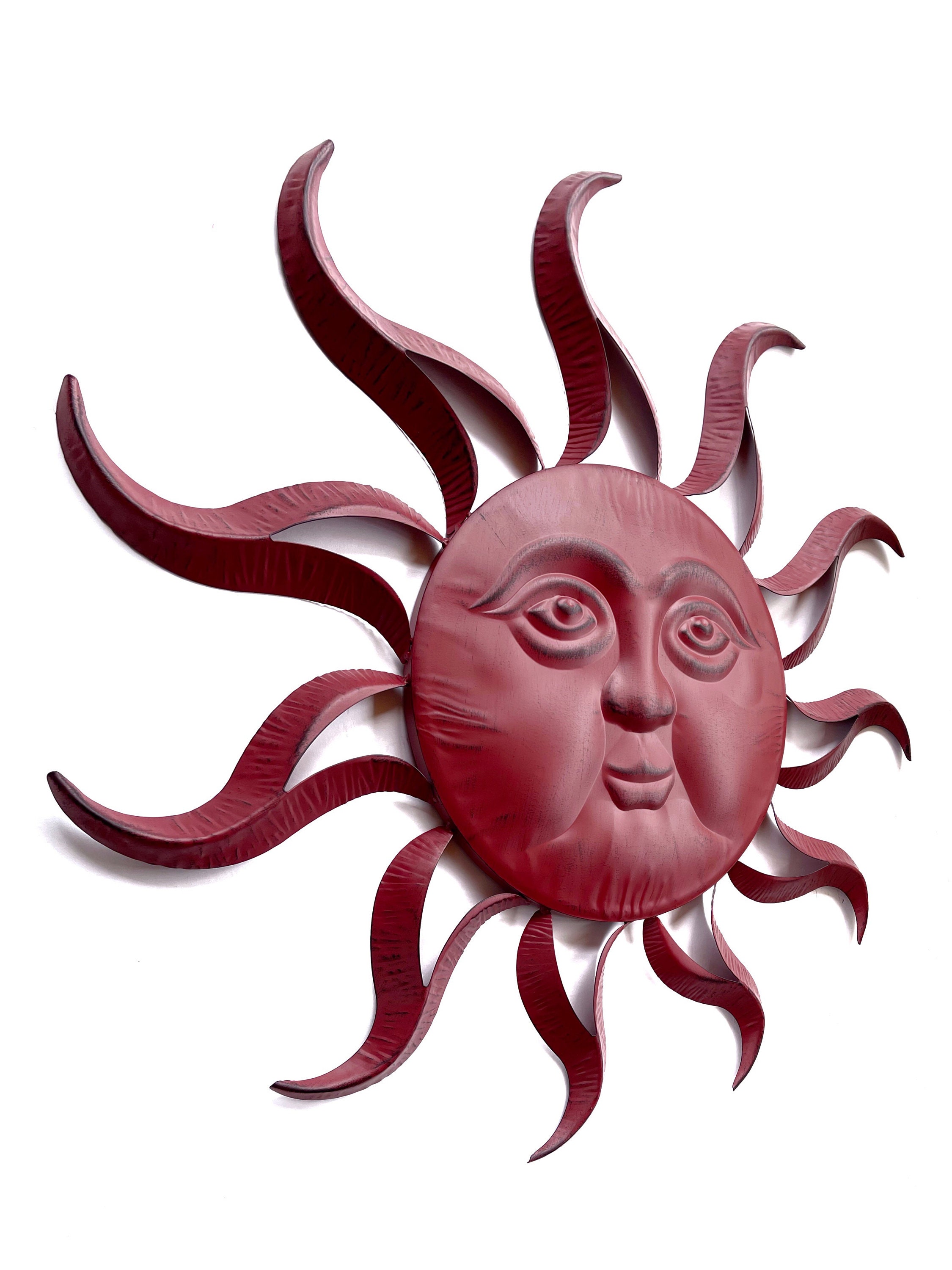 Metal Sun Wall Decor Metal Sun Face Garden Decor Outdoor Etsy