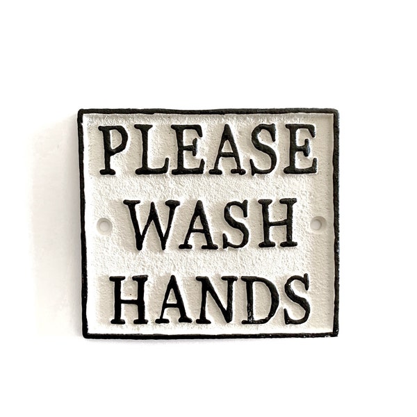 Please Wash Hands Sign, Washroom Sign, Metal Sign, Bathroom Sign