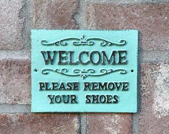 Remove Your Shoes Sign, Entryway Sign, No Shoes In House, Welcome Sign