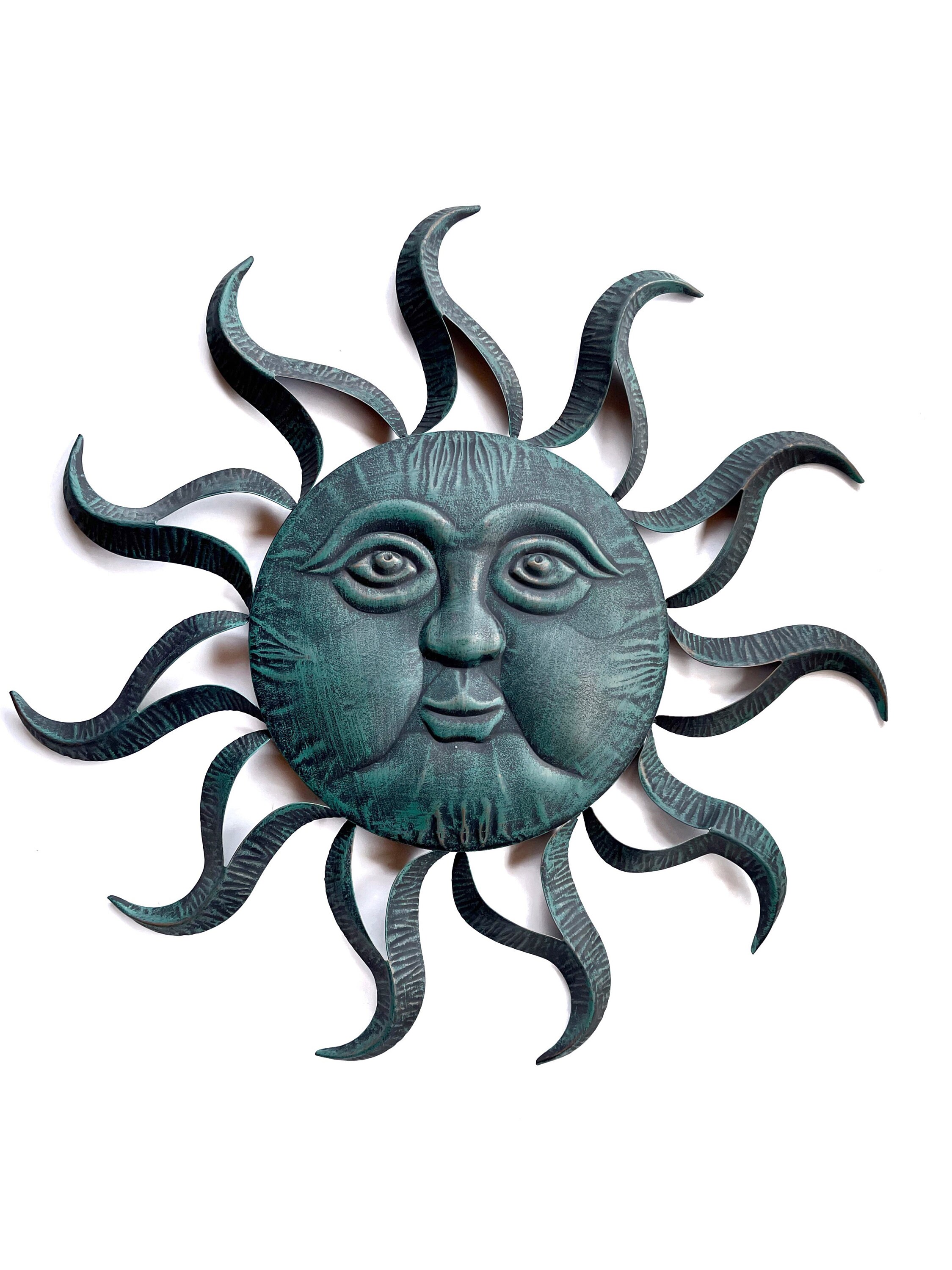 Metal Sun Wall Decor Metal Sun Face Garden Decor Outdoor Etsy