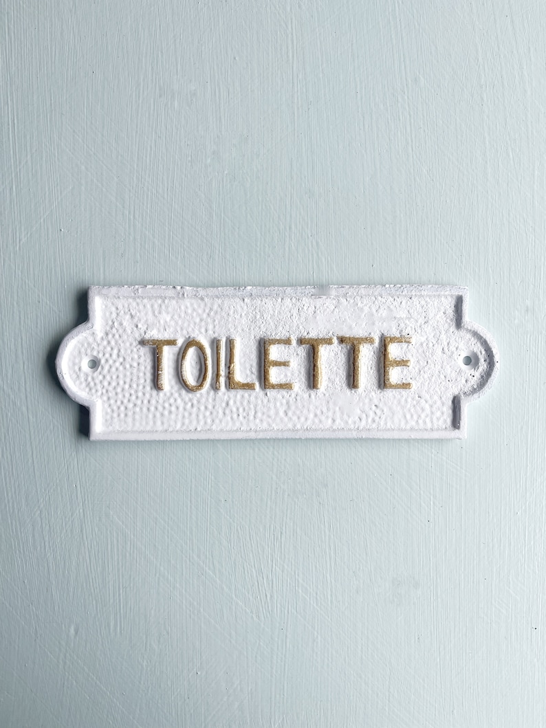 Powder Room Door Sign, French Bathroom Door Sign, Door Plaque, Vintage Style, Railway Style, Retro Style Toilette