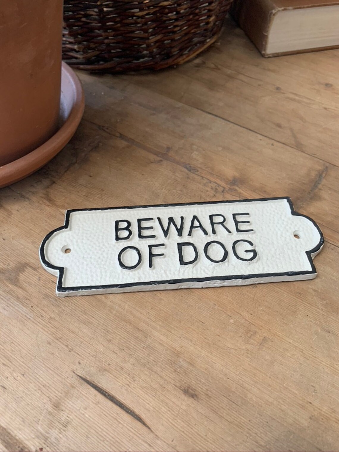 Beware of Dog Sign Dog Lover Metal Dog Sign Gate Decor Etsy