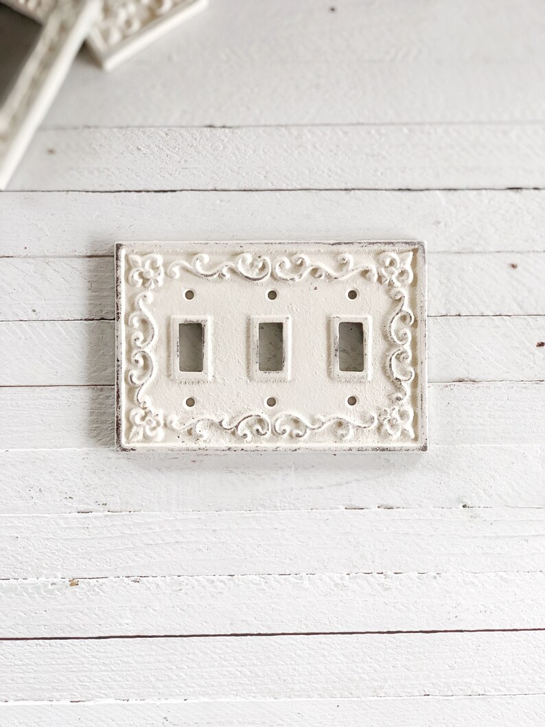 Triple Light Switch Covers Cast Iron Switch Cover Triple Etsy