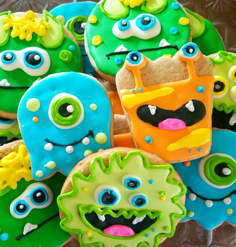 Monsters Cookies 12 Cookies Etsy