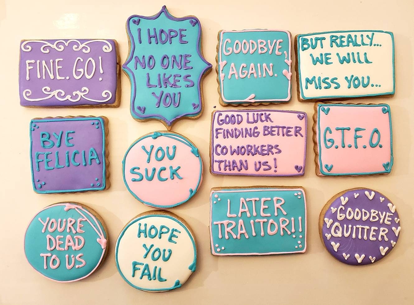 Sarcastic Farewell Cookies 12 Etsy