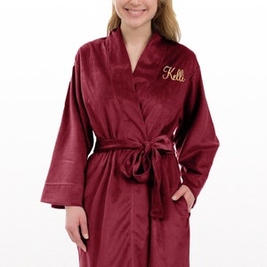 Personalized Comfy Robe, Hospital Robe Gift, Get Well Soon Gift, Soft Warm Robe For Her, Velvety Fleece Robe with Pockets, Gift for Her