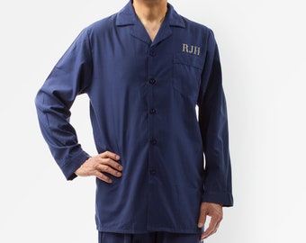 Personalized Men's Valentine's Day Gift Pajama Set, Woven Pajamas, Valentine Present, Men's Gift, Boyfriend Gift Set, Custom Pajamas for Him
