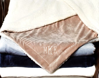 Personalized Fleece Blanket, Monogrammed Custom Throw, Holiday Present, Get Well Soon Gift for Friends, Hospital Gift, Hygge Gift Blanket