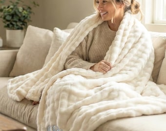 Daydream Cloud Throw – Custom Name Plush Blanket, Oversized 60" x 80" Super Soft Couch Throw, Housewarming Gift