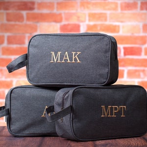 SALE Groomsmen Personalized Dopp Kit, Monogrammed Shaving Kit, Travel Dopp Kit, Men's Travel Case, Groomsmen Gift, Groomsmen Toiletry Bag image 9