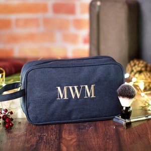 Men&#39;s Personalized Holiday Gift, Monogrammed Shaving Kit, Travel Dopp Kit, Men&#39;s Travel Case, Custom Men&#39;s Christmas Gift, Mens Toiletry Bag