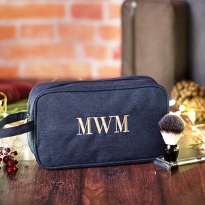 Men's Personalized Holiday Gift, Monogrammed Shaving Kit, Travel Dopp Kit, Men's Travel Case, Custom Men's Christmas Gift, Mens Toiletry Bag image 1