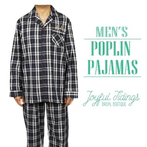 SALE Personalized Men&#39;s Poplin Pajamas, Poplin Pajama Set, Birthday Present, Holiday Gift, Groomsmen Gift, Groomsmen Gift Set, Groomsmen PJ