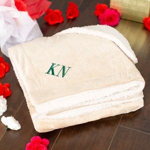 Personalized Fleece Blanket, Sherpa Fleece Blanket Present, Custom Gift for Him, Cute Valentine&#39;s Day Gift, Gift for Boyfriend Husband Men