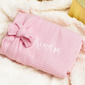 Personalized Waffle Robe, Custom Women&#39;s Robe, Gift for Her, Monogrammed Robe, Cozy Robe Gift, Christmas Gift, Gift for Girlfriend, Friends