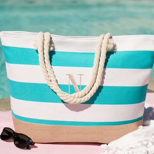 Personalized Beach Tote Bag Birthday Gift for Her Custom Etsy