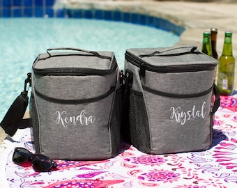 Personalized Cooler Bag, Bridesmaid Gift, Monogrammed Insulated Cooler Bag, Custom Gift for Her, Soft Sided Cooler Bag, Bridal Party Gift